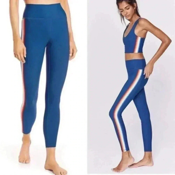 Spiritual Gangster Rainbow Stripe 7/8 Legging - Picture 1 of 5